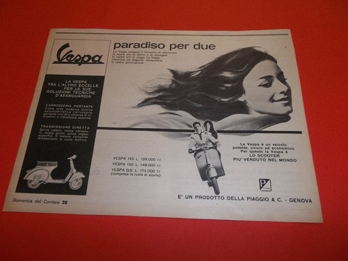 Pubblicita 1962 vespa piaggio - pubblicita',