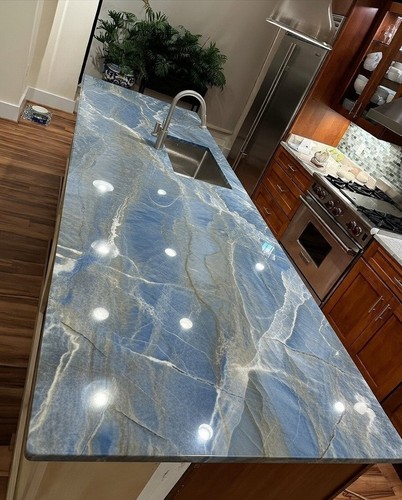 Lastra banco onice blu - onice,