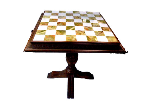 Tavolo legno con scacchiera - legno,