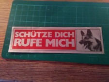 ADESIVO STICKER VINTAGE KLEBER SCHUTZE DICH RUFE MICH