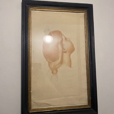 Disegno  a sanguigna firmato datato 19/08/1926 cm 29x48 con cornice 47x57