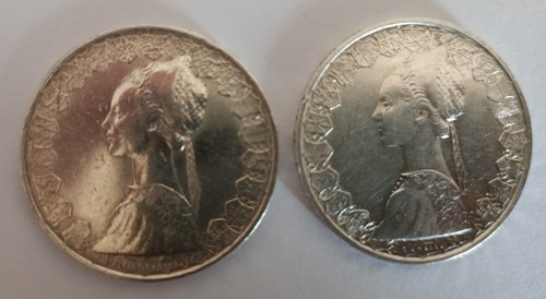 Coppia 500 lire - lire, argento