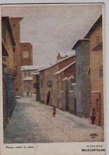SCARNAFIGI: PAESE SOTTO LA NEVE  da quadro di Nino PAROLA