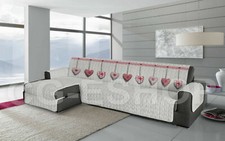 COPRIDIVANO ANGOLARE TRAPUNTATO DIVANI CON PENISOLA DIS. SHABBY 1 ROSSO