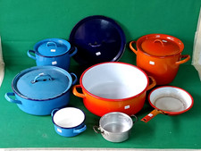 LOTTO 7 PEZZI PENTOLE PENTOLINI TEGAMI FERROSMALTO FERRO SMALTATO VINTAGE. CP27