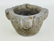 Antico Massiccio Mortaio Italiano In Pietra Epoca XIX Sec.