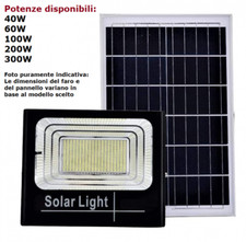 FVFARO40W Faro Led 40W (IP66 o superiore) + pannello fotovoltaico (cavo 4 metri)