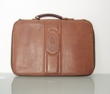 Cartella porta documenti vintage in pelle marrone Pollini