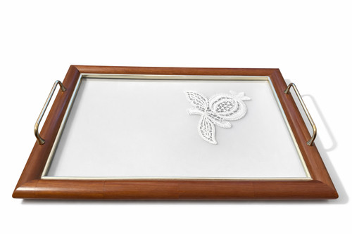 Vassoio legno vetro con - legno, e