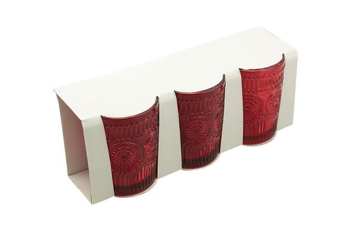 Bicchieri rossi set cm - rossi, 3