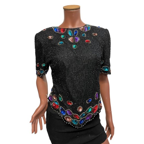 Top paillettes colorato - top,