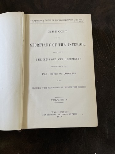 1874 report the secretary - report, of