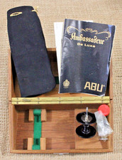 Abu Garcia Ambassadeur De Luxe Mulinello Presentazione Espositore Scatola Legno Svezia Vintage