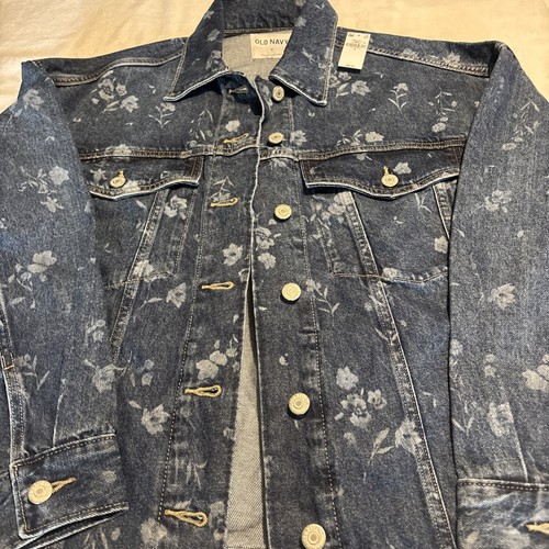 Vecchia giacca denim floreale
