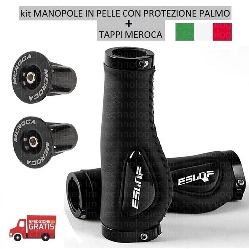 Manopole bici vera pelle - manopole,