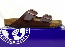 Birkenstock Arizona sandali uomo ciabatte scarpe Birko-Flor marrone nuovi