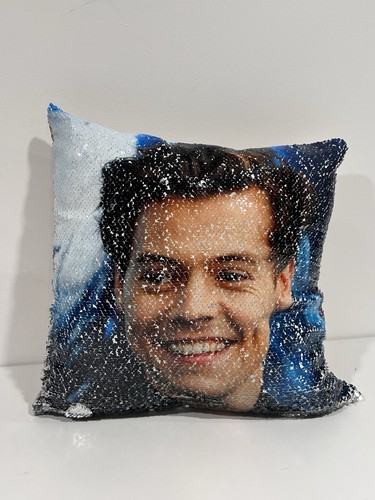 Harry styles sequin pillow - styles,