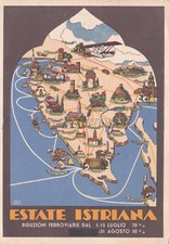 PIERO COELLI - Estate Istriana, Riduzioni Ferroviarie, Programma, Cartolina