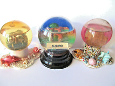 vintage 3 antiche PALLE con NEVE water snow globes MILANO MADRID FLORIDA