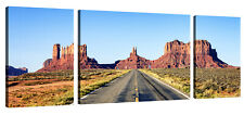 Canvashop Quadri Moderni cm 208x70 Route 66 quadro stampa su tela 3 pezzi città