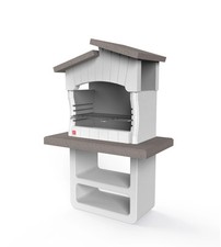 BARBECUE A LEGNA O CARBONELLA IN CEMENTO SAROM FUOCO "ZARA" 114X64X170 CM