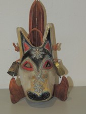 MASCHERA SARDA IN CERAMICA RAKU,LUISA FLORIS ,TONARA,SU BOEDDU