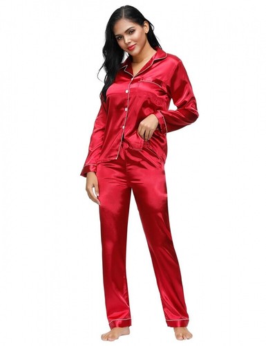 Donna pigiama raso look rosso - donna,