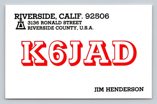 Radioamatore qsl k6jad - radioamatore,