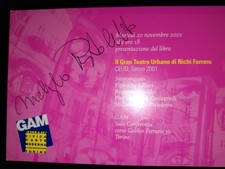 Autografo Michelangelo Pistoletto su brochure mostra signed Pistoletto