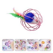  6pcs gatto domestico che gioca giocattolo topo finto topo ratto in gabbia palla