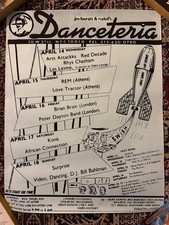 Raro poster GRANDE 24x18 Danceteria REM/Konk/African Connection New York