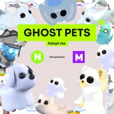 Adopt me Pet GHOST PETS - GATTO FANTASMA/FANTASMA HALLOWEEN MNFR (MEGA FLY RIDE NEON)