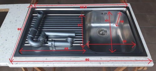 Lavandino acciaio inox - , n.1