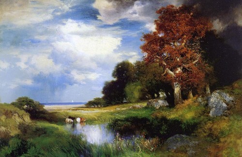 Dipinto olio thomas moran - olio,