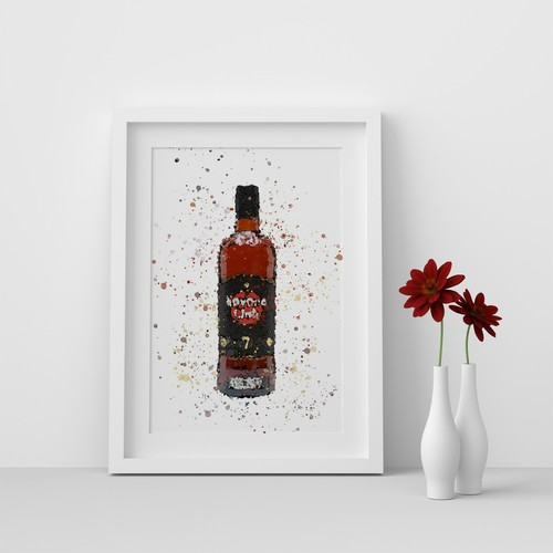 Bottiglia rum scuro havana - di,