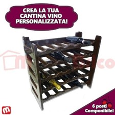 Cantinetta portabottiglie Cantina in plastica 6 posti Componibile Vino Liquori