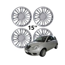 COPRICERCHI SET 4PZ COPRIRUOTA COPPE RUOTA BORCHIE Y LANCIA YPSILON 15" R15