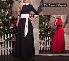 Vestito Donna Abito Lungo Feste Natale Woman Maxi Autumn Winter Dress 110335