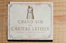 Étiquette rare Château Latour 1983 Magnum 150cl  wine label weinetikett