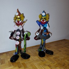 Due Clowns In Vetro Di Murano