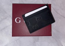 Portacarte Gucci Gommato Nero Con Scatola E Dust Bag