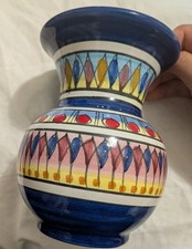 Vaso Blu In Ceramica Vintage Marchio  ,"Avallone- Vietri"  Costiera Amalfitana  