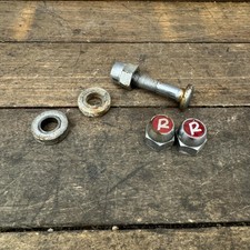 Lotto ferramenta vintage Raleigh R-Nut bullone rosso logo R morsetto reggisella bici