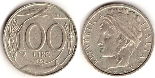 Italia 100 lire 1996 - 100, lire,