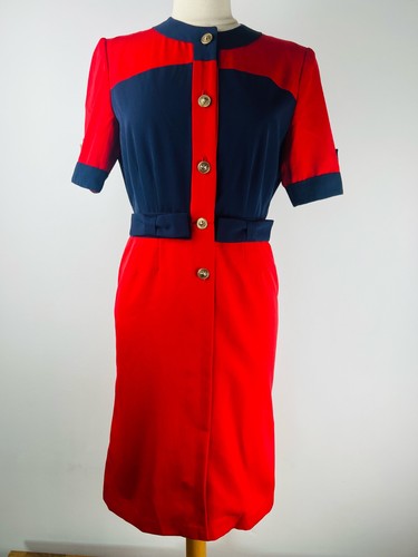 Abito midi vintage rosso - , navy