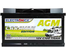 Electronicx Caravan Edition Batteria AGM 110 AH 12V Camper Barca Alimentazione