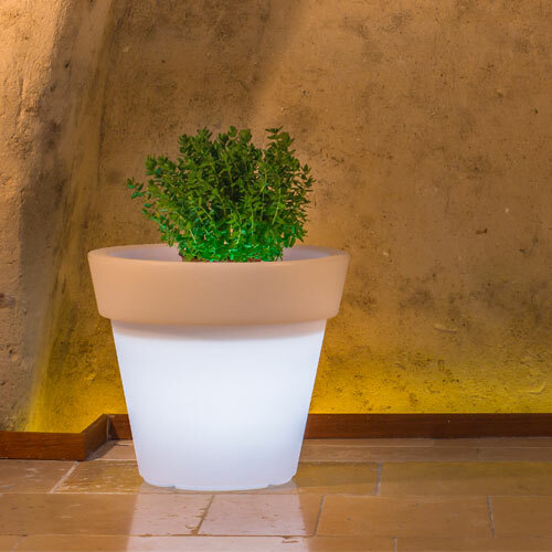 Vaso luminoso resina - , circolare