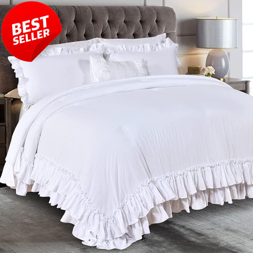 Set piumone shabby bianco