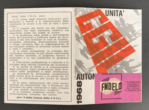 Tessera l 1968 - tessera, g.g.i.l.