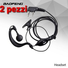 2 pezzi Auricolari microfono cuffie PTT per Baofeng Kenwood, Wouxun, PolMar ecc